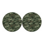 Green Camo Zebra Pattern Print Car Coasters