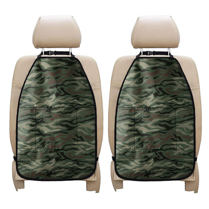 Green Camo Zebra Pattern Print Car Seat Organizers
