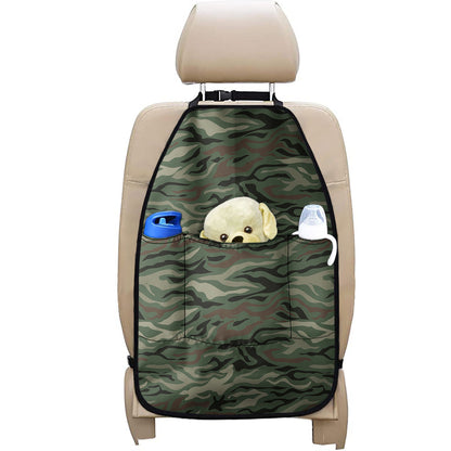 Green Camo Zebra Pattern Print Car Seat Organizers