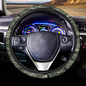 Green Camo Zebra Pattern Print Car Steering Wheel Cover