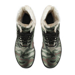 Green Camo Zebra Pattern Print Comfy Boots GearFrost