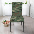 Green Camo Zebra Pattern Print Dining Chair Slipcover