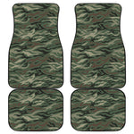 Green Camo Zebra Pattern Print Front and Back Car Floor Mats