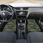 Green Camo Zebra Pattern Print Front and Back Car Floor Mats