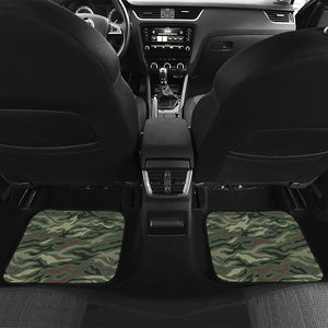 Green Camo Zebra Pattern Print Front and Back Car Floor Mats