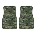 Green Camo Zebra Pattern Print Front Car Floor Mats