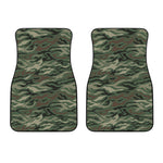 Green Camo Zebra Pattern Print Front Car Floor Mats