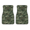 Green Camo Zebra Pattern Print Front Car Floor Mats