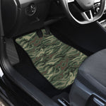 Green Camo Zebra Pattern Print Front Car Floor Mats