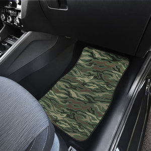 Green Camo Zebra Pattern Print Front Car Floor Mats