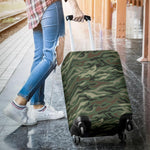 Green Camo Zebra Pattern Print Luggage Cover GearFrost