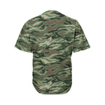 Green Camo Zebra Pattern Print Men's Baseball Jersey