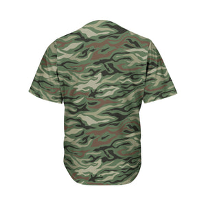 Green Camo Zebra Pattern Print Men's Baseball Jersey