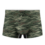 Green Camo Zebra Pattern Print Men's Boxer Briefs