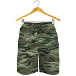 Green Camo Zebra Pattern Print Men's Shorts