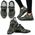 Green Camo Zebra Pattern Print Mesh Knit Shoes GearFrost