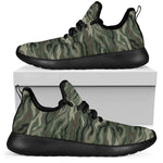 Green Camo Zebra Pattern Print Mesh Knit Shoes GearFrost