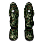 Green Camo Zebra Pattern Print Muay Thai Shin Guard