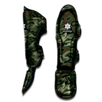 Green Camo Zebra Pattern Print Muay Thai Shin Guard