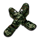 Green Camo Zebra Pattern Print Muay Thai Shin Guard