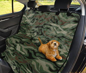 Green Camo Zebra Pattern Print Pet Car Back Seat Cover