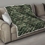 Green Camo Zebra Pattern Print Quilt