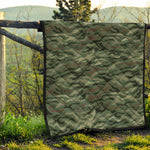 Green Camo Zebra Pattern Print Quilt