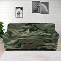 Green Camo Zebra Pattern Print Sofa Cover