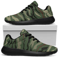 Green Camo Zebra Pattern Print Walking Shoes