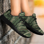 Green Camo Zebra Pattern Print Sport Shoes GearFrost