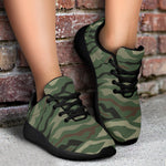 Green Camo Zebra Pattern Print Sport Shoes GearFrost