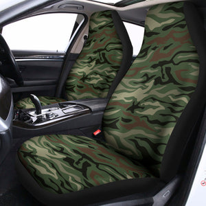 Green Camo Zebra Pattern Print Universal Fit Car Seat Covers