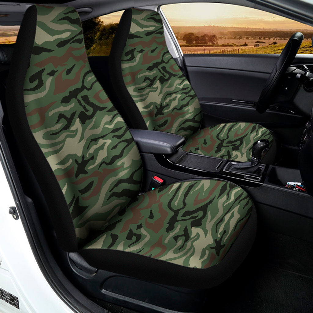 Green Camo Zebra Pattern Print Universal Fit Car Seat Covers