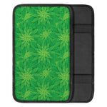 Green Cannabis Leaf Pattern Print Car Center Console Cover