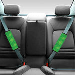 Green Cannabis Leaf Pattern Print Car Seat Belt Covers