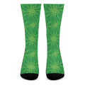 Green Cannabis Leaf Pattern Print Crew Socks