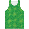 Green Cannabis Leaf Pattern Print Men's Tank Top