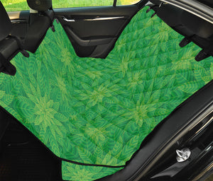 Green Cannabis Leaf Pattern Print Pet Car Back Seat Cover