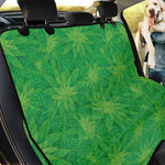 Green Cannabis Leaf Pattern Print Pet Car Back Seat Cover