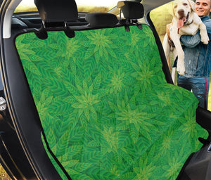 Green Cannabis Leaf Pattern Print Pet Car Back Seat Cover