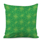 Green Cannabis Leaf Pattern Print Pillow Cover