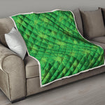 Green Cannabis Leaf Pattern Print Quilt