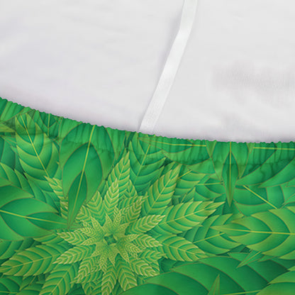 Green Cannabis Leaf Pattern Print Sofa Cover