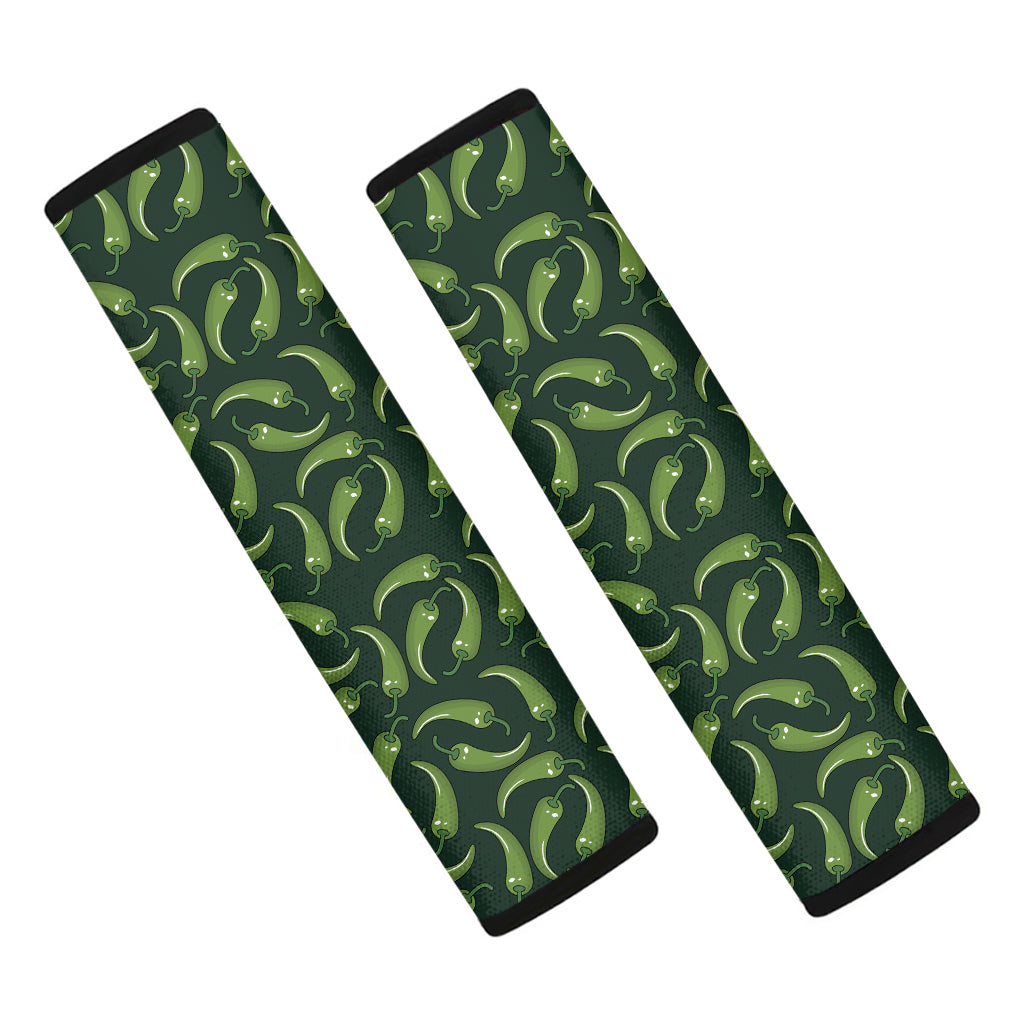 Green Chili Peppers Pattern Print Car Seat Belt Covers