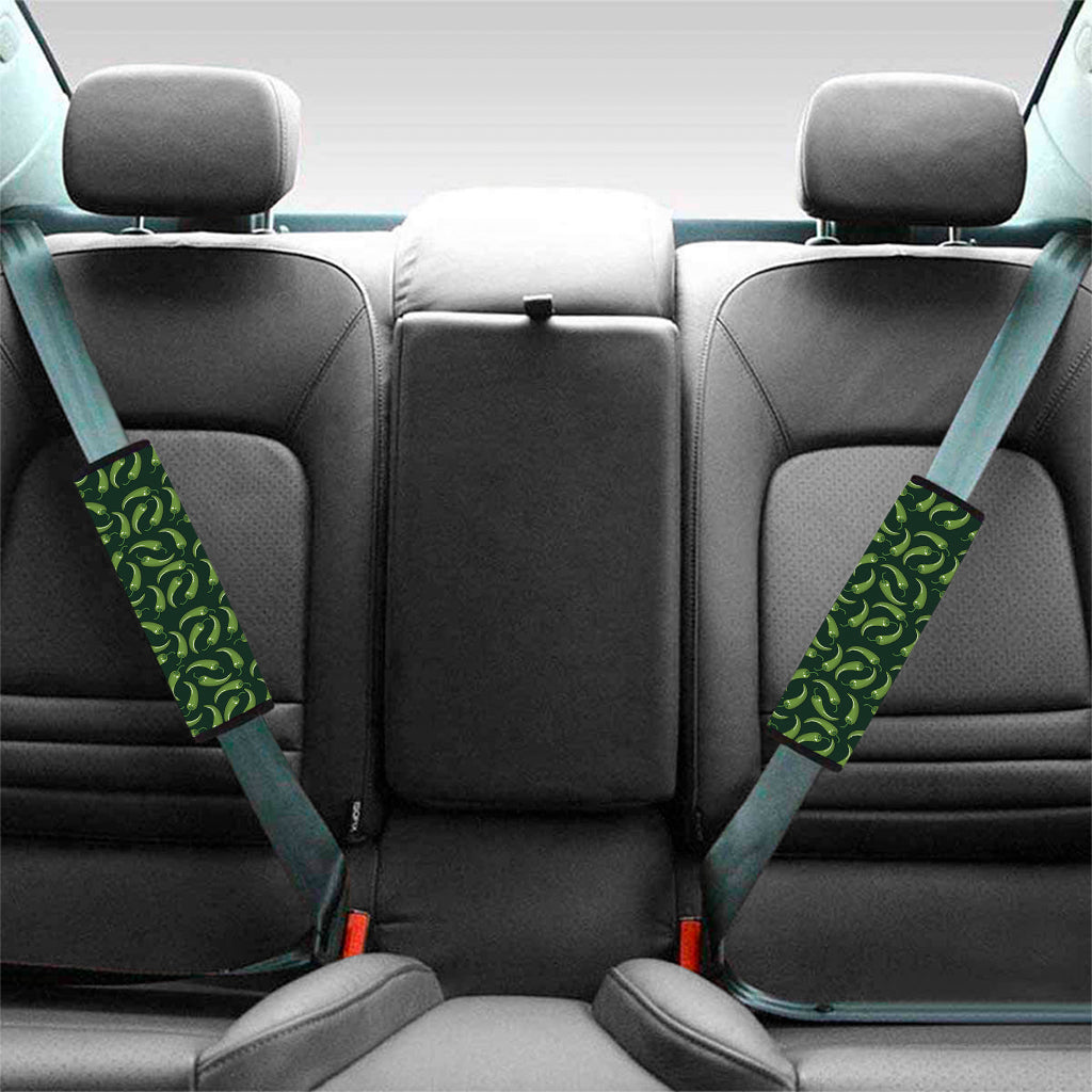 Green Chili Peppers Pattern Print Car Seat Belt Covers