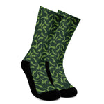 Green Chili Peppers Pattern Print Crew Socks