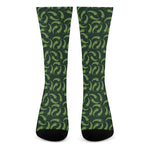 Green Chili Peppers Pattern Print Crew Socks