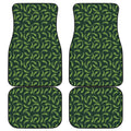 Green Chili Peppers Pattern Print Front and Back Car Floor Mats