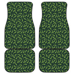 Green Chili Peppers Pattern Print Front and Back Car Floor Mats