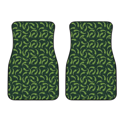 Green Chili Peppers Pattern Print Front Car Floor Mats